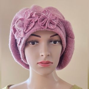 Wool Pink Hat  Size OS
